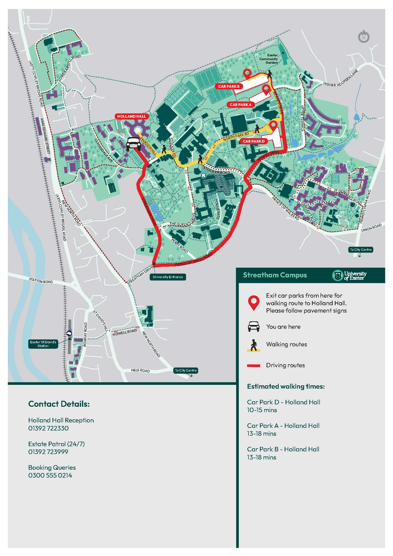 Holland Hall Parking Map